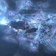 The wreck of a freighter awaiting a Ministry of Love loot team to recover its goods. - Screenshot by Klavas <KarmaFleet>